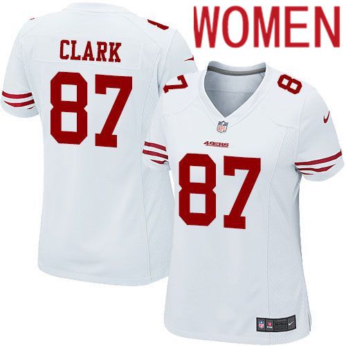 Women San Francisco 49ers #87 Dwight Clark Nike White Team Color Game NFL Jersey